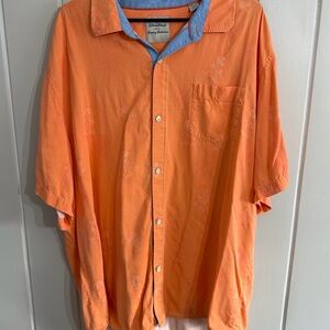 Disney Parks Tommy Bahama Orange Embroidered Shirt XXXL